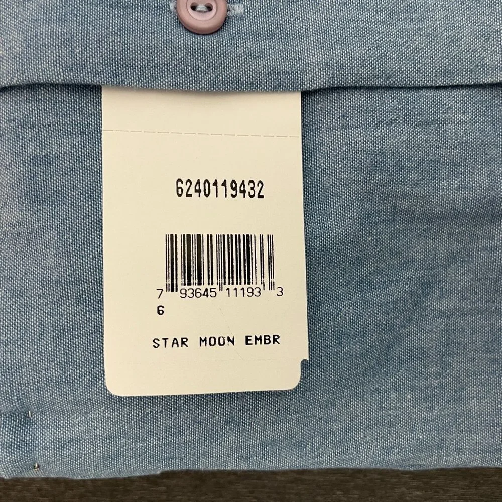 Vtg Orvis Women's Star Moon Embroidered Button Up Shirt, Size S - Picture 3 of 4